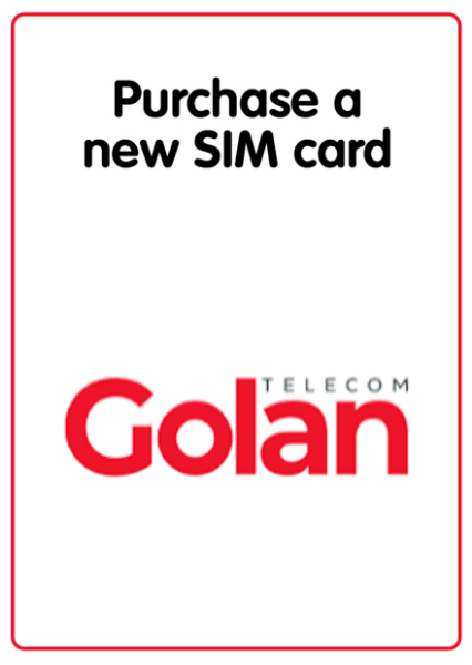 Picture of Purchase new prepaid "Golan Telecom" local SIM card starting at 